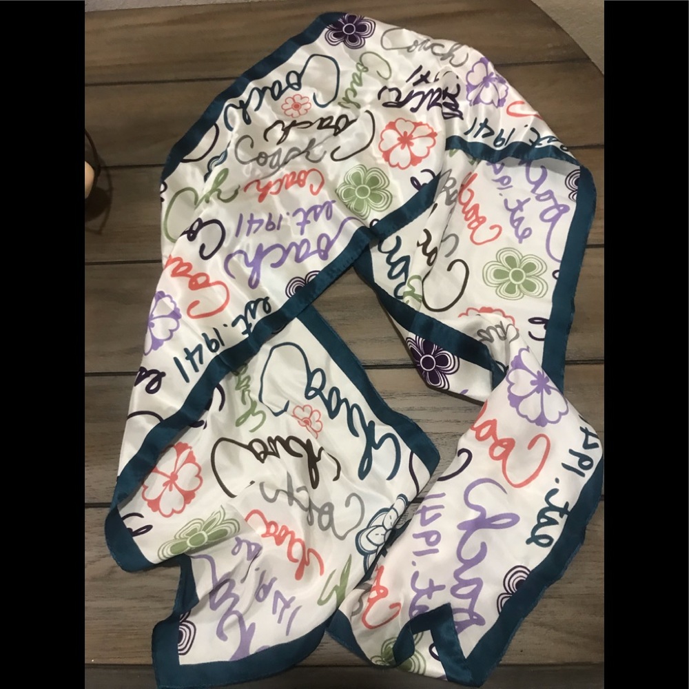 BNWT Coach silk oblong scarf
